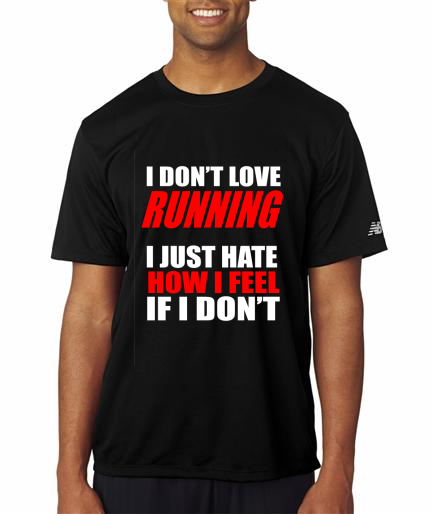 Running - I Don't Love Running - NB Mens Black Short Sleeve Shirt